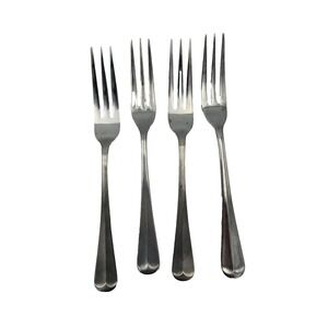 Leonard‎ Silver Stainless Korea Dinner Forks Set of 4 – Double Line Pattern